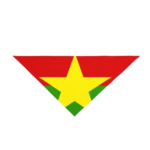 Burkina Faso Red Green Star Pet Bandana — front view