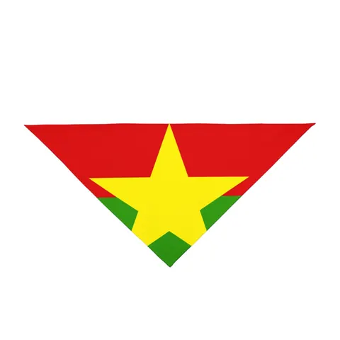 Burkina Faso Red Green Star Pet Bandana — front view