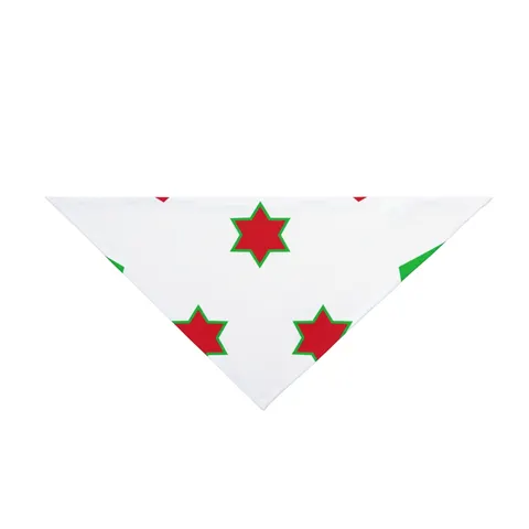 Burundi White Saltire Pet Bandana — front view