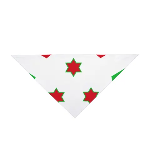 Burundi White Saltire Pet Bandana — front view