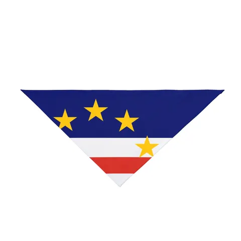 Cabo Verde Blue Stripe & Stars Pet Bandana — front view