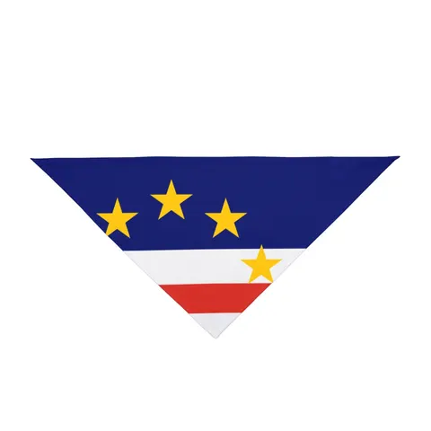 Cabo Verde Blue Stripe & Stars Pet Bandana — front view