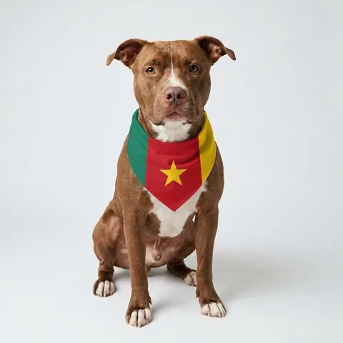 Cameroon Green Red Yellow Star Pet Bandana