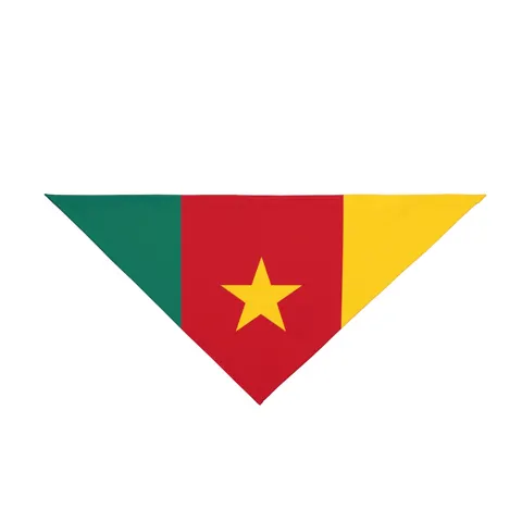 Cameroon Green Red Yellow Star Pet Bandana — front view
