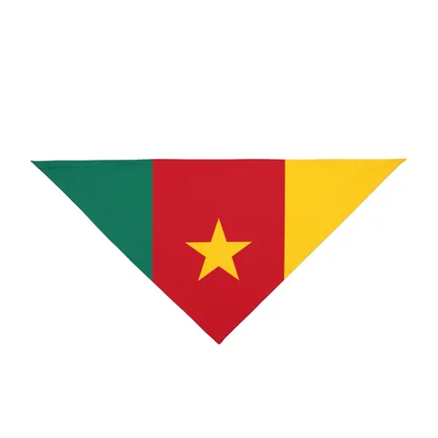 Cameroon Green Red Yellow Star Pet Bandana — front view