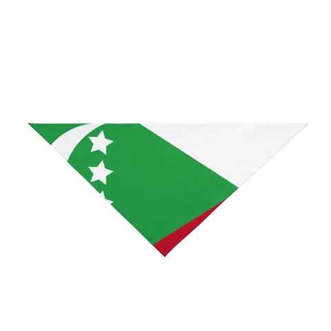 Comoros Green Triangle & Stripes Pet Bandana — front view