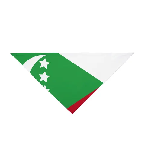 Comoros Green Triangle & Stripes Pet Bandana — front view