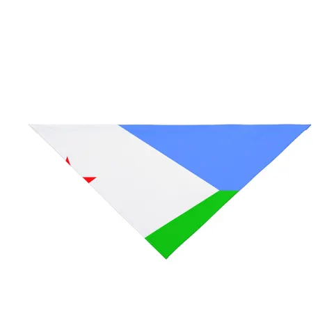Djibouti Blue Green Triangle Pet Bandana — front view