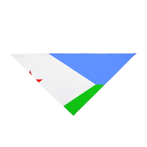 Djibouti Blue Green Triangle Pet Bandana — front view