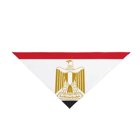 Egypt Red White Black Emblem Pet Bandana — front view
