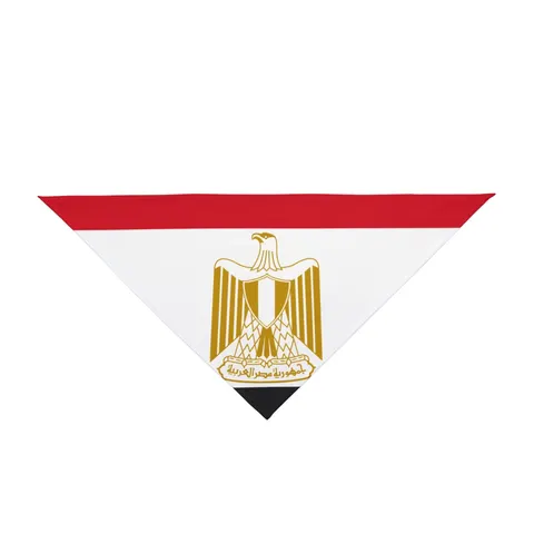 Egypt Red White Black Emblem Pet Bandana — front view