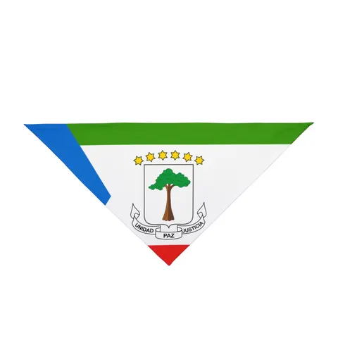 Equatorial Guinea Tricolor & Triangle Pet Bandana — front view