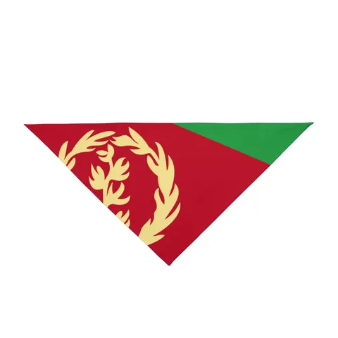 Eritrea Red Triangle & Wreath Pet Bandana — front view