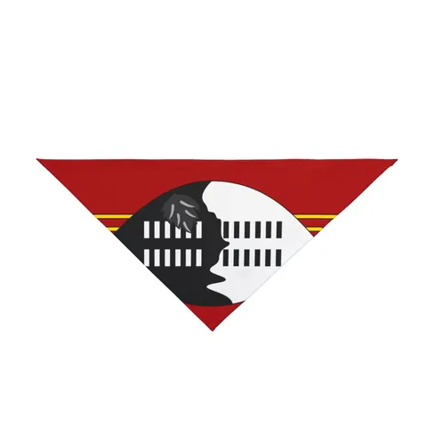 Eswatini Blue Red Yellow Shield Pet Bandana — front view