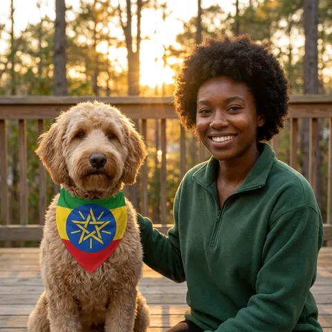 Ethiopia Green Yellow Red Pet Bandana