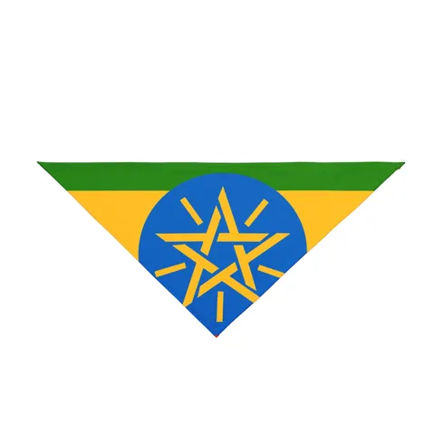 Ethiopia Green Yellow Red Pet Bandana — front view