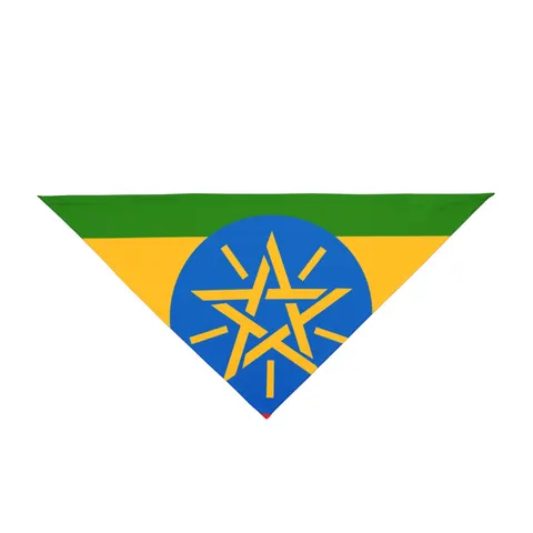 Ethiopia Green Yellow Red Pet Bandana — front view