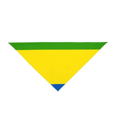 Gabon Green Yellow Blue Pet Bandana — front view