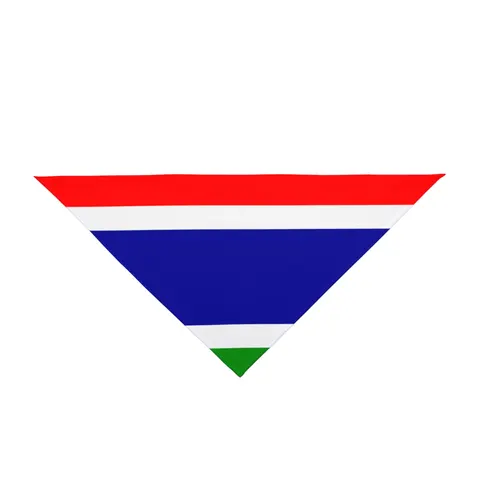 Gambia Red Blue Green Pet Bandana — front view