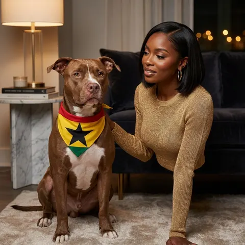Ghana Red Gold Green & Star Pet Bandana