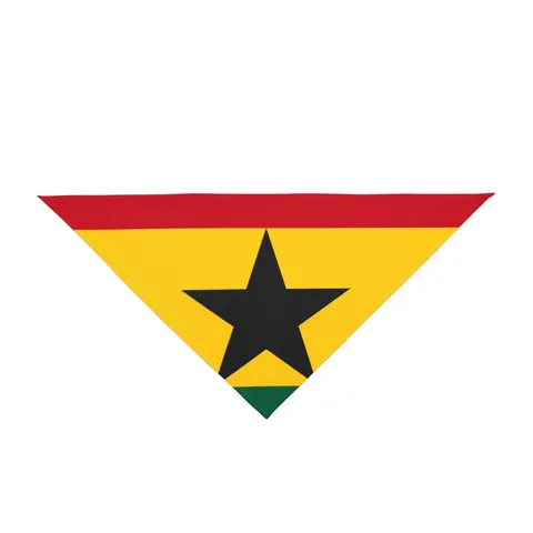 Ghana Red Gold Green & Star Pet Bandana — front view