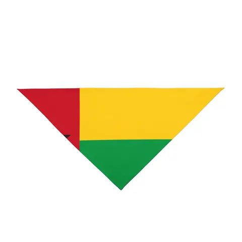 Guinea-Bissau Red Yellow Green Star Pet Bandana — front view