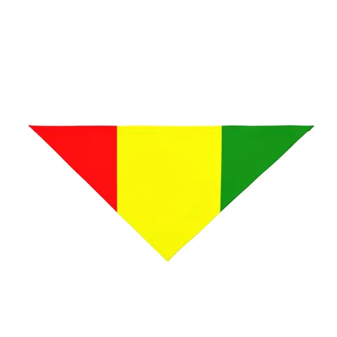 Guinea Red Yellow Green Pet Bandana — front view