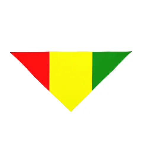 Guinea Red Yellow Green Pet Bandana — front view