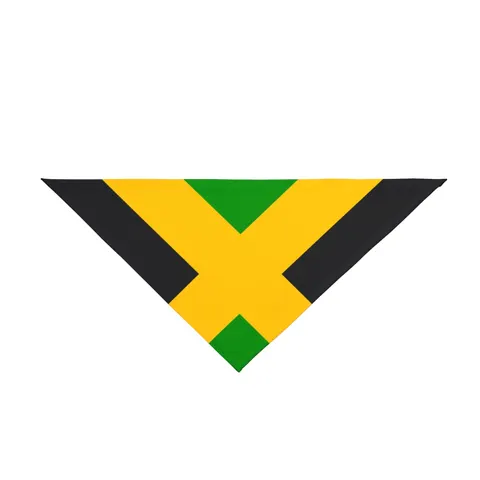 Jamaica Gold Cross Pet Bandana — front view
