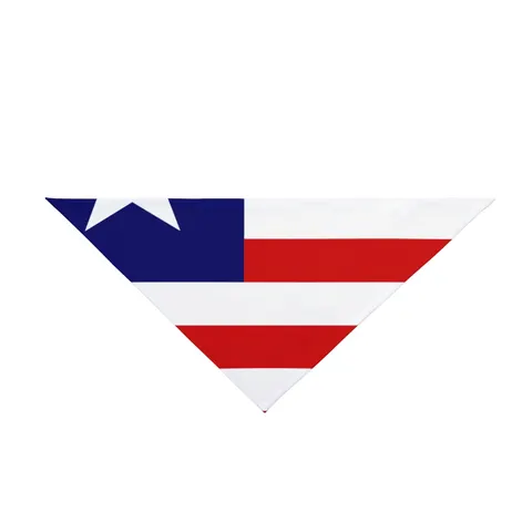 Liberia Stripes & Single Star Pet Bandana — front view