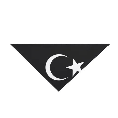Libya Red Black Green Crescent Pet Bandana — front view