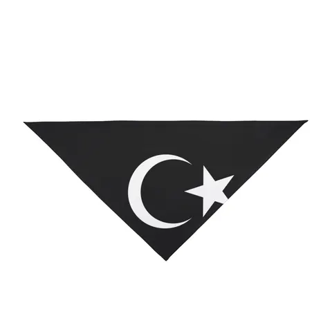 Libya Red Black Green Crescent Pet Bandana — front view