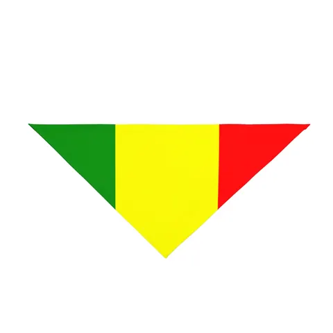 Mali Green Yellow Red Pet Bandana — front view