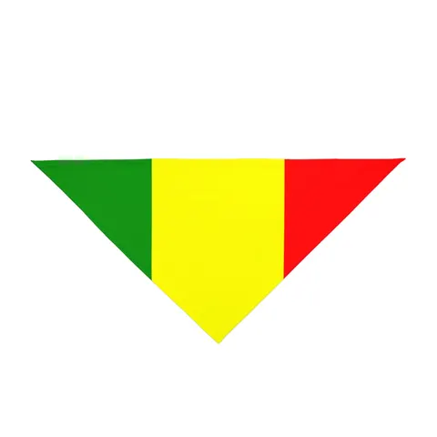 Mali Green Yellow Red Pet Bandana — front view