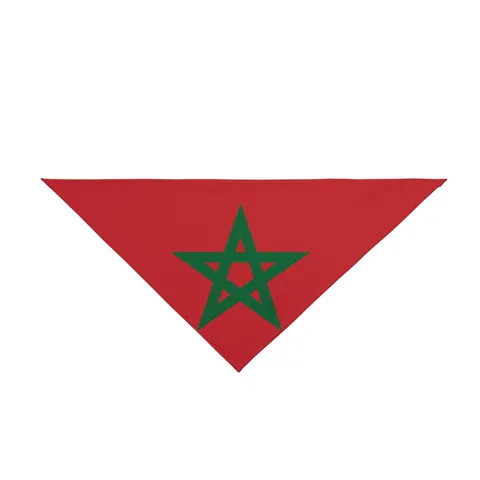 Morocco Red Green Star Pet Bandana — front view