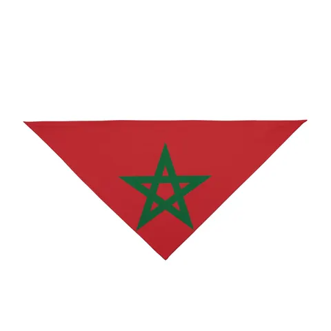 Morocco Red Green Star Pet Bandana — front view