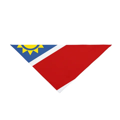 Namibia Diagonal Blue Red Green Pet Bandana — front view