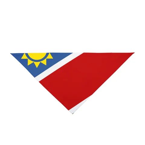 Namibia Diagonal Blue Red Green Pet Bandana — front view