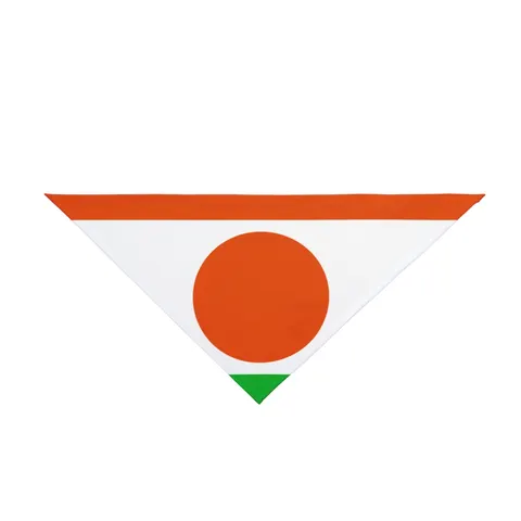 Niger Orange White Green Circle Pet Bandana — front view