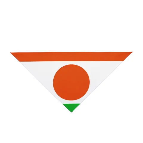 Niger Orange White Green Circle Pet Bandana — front view