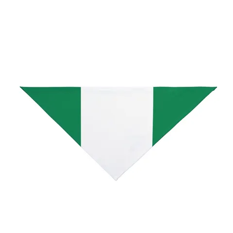 Nigeria Green & White Stripes Pet Bandana — front view