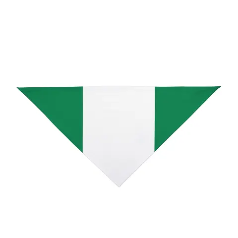 Nigeria Green & White Stripes Pet Bandana — front view