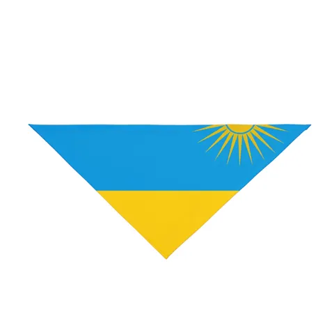 Rwanda Sky Blue & Sun Pet Bandana — front view
