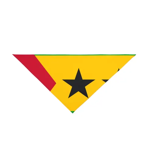 São Tomé & Príncipe Stars & Stripes Pet Bandana — front view