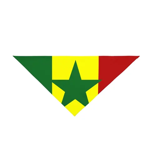 Senegal Green Yellow Red Pet Bandana — front view