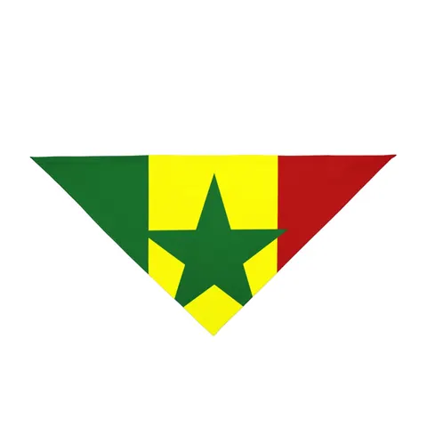 Senegal Green Yellow Red Pet Bandana — front view