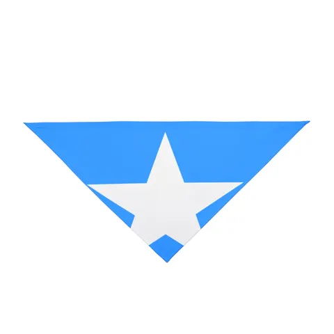Somalia Blue White Star Pet Bandana — front view