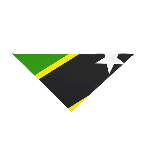 St. Kitts & Nevis Diagonal Stars Pet Bandana — front view