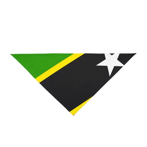 St. Kitts & Nevis Diagonal Stars Pet Bandana — front view