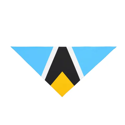 Saint Lucia Blue Triangle Peak Pet Bandana — front view